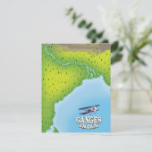 Ganges India kaart reisposter (Staand voorkant)