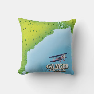 Ganges India kaart reisposter Kussen