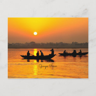 Ganges River, foto van het picturesque landschap Briefkaart