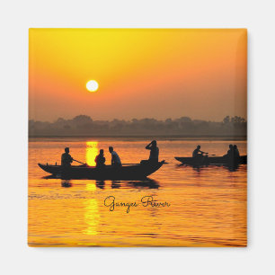 Ganges River, foto van het picturesque landschap Magneet