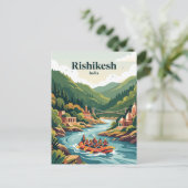 Gangesrivier Rishikesh, India Briefkaart (Staand voorkant)