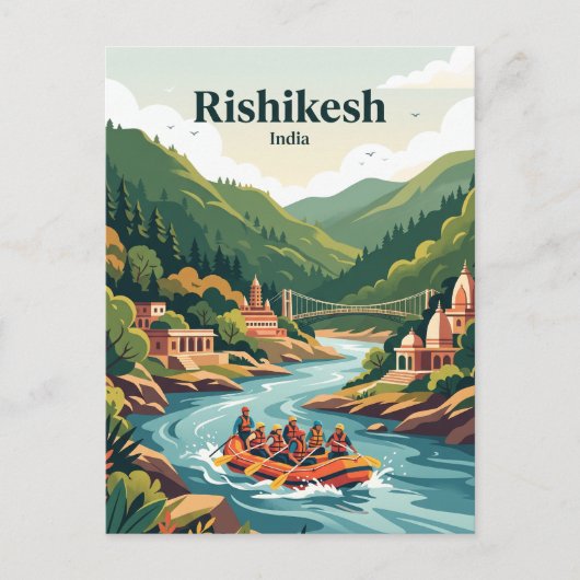 Gangesrivier Rishikesh, India Briefkaart (Voorkant)