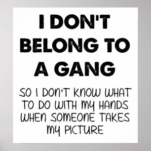 Gangless Afbeelding die Funny Poster inneemt