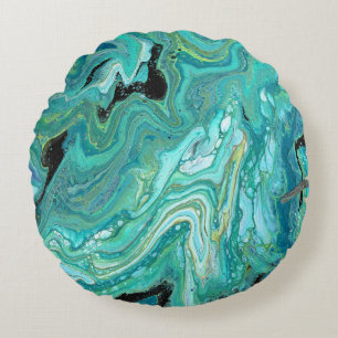 Gangs Back 1 Liquide Green Coussin Abstrait Accent