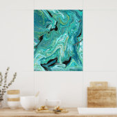Gangs Back 1 Rustgevende Blauw Groen Abstract Post Poster (Keuken)