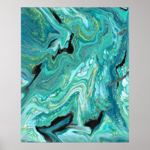 Gangs Back 1 Vloeibare Groene Abstracte Print