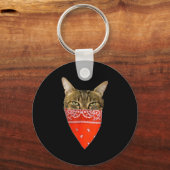 Gangsta Cat Shirt Funny Red Band Kitty Cat For Men Sleutelhanger (Voorkant)
