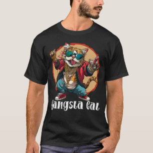 Gangsta Cat shirt, Hip Hop Cat Illustratie T-shirt