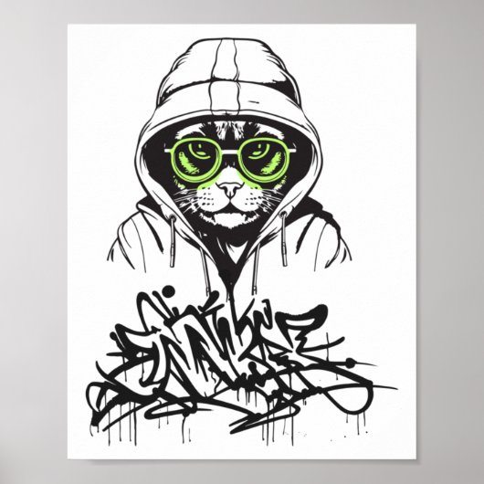 Gangsta Cat Sticker Poster (Voorkant)