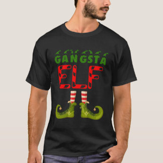 Gangsta Elf Grappige Groep Matching Familie Pyjama T-shirt
