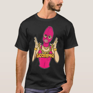 Gangsta Meisje Schorpioen Gemaskerde Gangster Vrou T-shirt