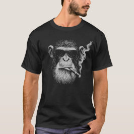 gangsta monkey with black glasses and cigar t-shirt