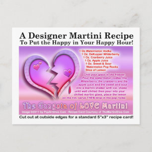 Gangsta of Love Valentijnsdag Martini Recept Kaart