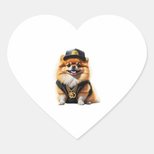 Gangsta Pomeranian - Hip Hop Honden Swag Hart Sticker