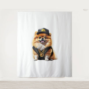Gangsta Pomeranian - Hiphop Honden Swag Wandkleed