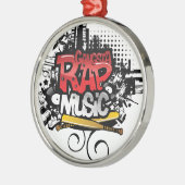 Gangsta Rap Music Metalen Ornament (Links)
