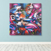 Gangsta-rapper stedelijke graffiti Straatkunst Canvas Afdruk (Insitu (Houten vloer))