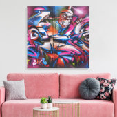 Gangsta-rapper stedelijke graffiti Straatkunst Canvas Afdruk (Insitu (Woonkamer))