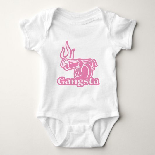 Gangsta - Roze Pistool van Gangster Romper (Voorkant)