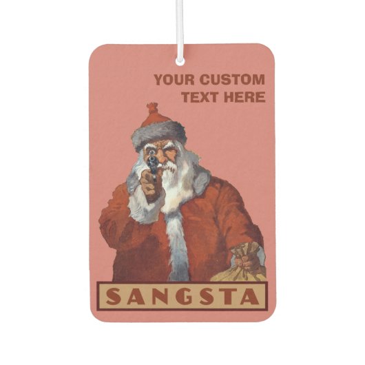 Gangsta Santa aangepaste auto luchtverfrisser (Voorkant)