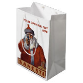 Gangsta Santa aangepaste geschenktas Medium Cadeauzakje (Voorkant Gekanteld)