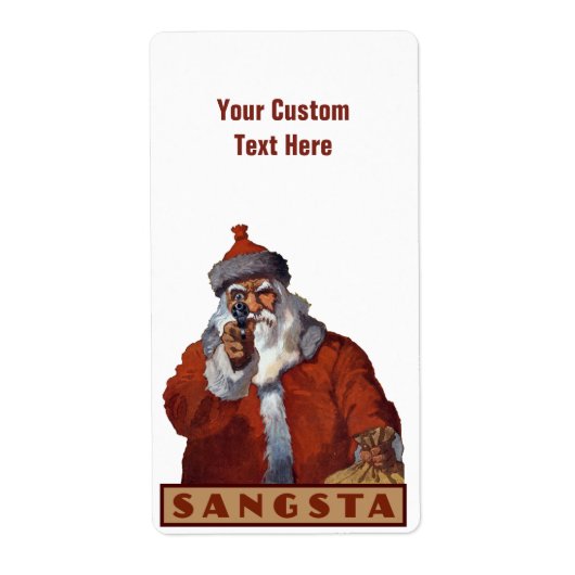 Gangsta Santa aangepaste labels (Voorkant)
