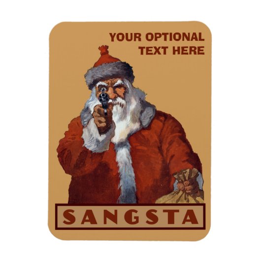 Gangsta Santa aangepaste magneet (Verticaal)
