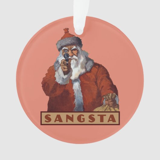 Gangsta Santa aangepaste ornament (voorkant)