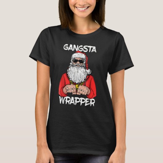 Gangsta Wrapper Dabbing Santa Kerstmis 1 T-shirt (Voorkant)