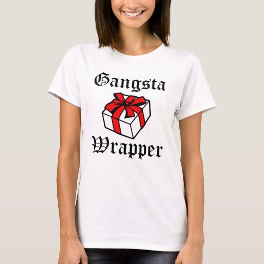 Gangsta Wrapper grappige kerst T-shirt (Voorkant)