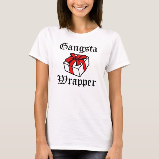 Gangsta Wrapper grappige kerst T-shirt (Voorkant)
