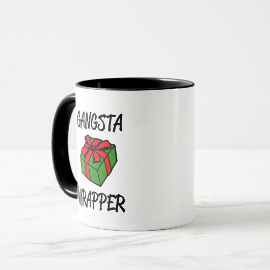 Gangsta Wrapper grappige kerstkoffie-mok Mok (Voorkant links)