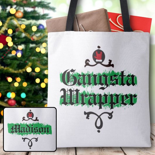 Gangsta Wrapper Green Christmas Spirit Sac fourre-