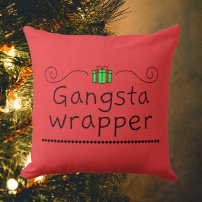 Gangsta Wrapper Kerstdeken Kussen (Creator heeft geüpload)