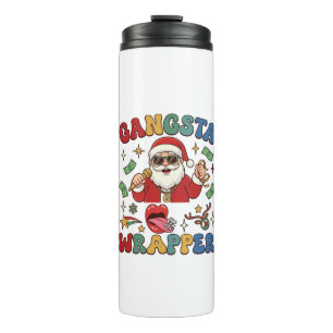 Gangsta Wrapper Kerstman Microfoon Geld Thermosbeker