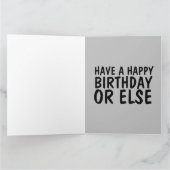 GANGSTER ANNIVERSAIRE MAFIA CARTES DE RECONNAISSAN (Intérieur)