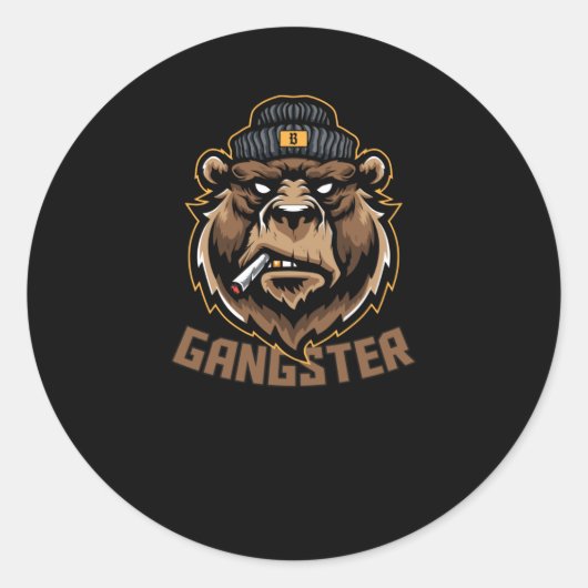 Gangster Beer Ronde Sticker (Voorkant)