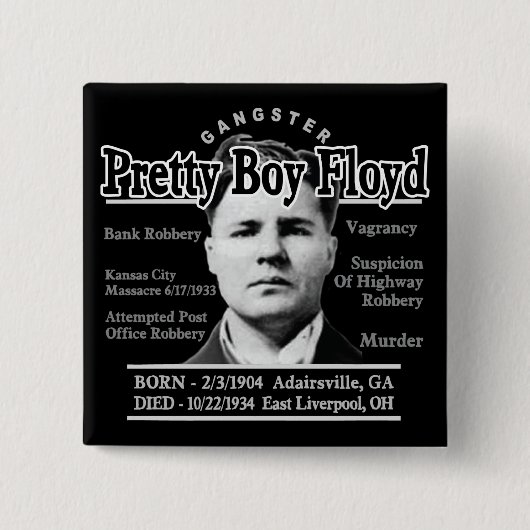 Gangster Boy Floyd Vierkante Button 5,1 Cm (Voorkant)