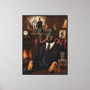 Gangster Dobermann Canvas Afdruk