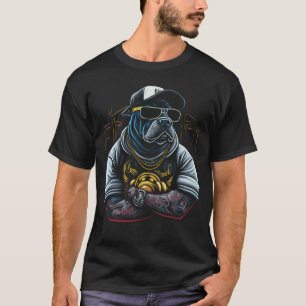 gangster franse stier hond, slechte hond t-shirt