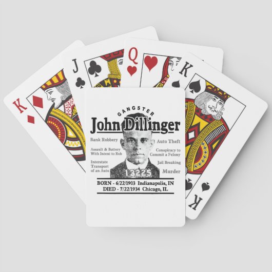 Gangster John Dillinger Pokerkaarten (Achterkant)