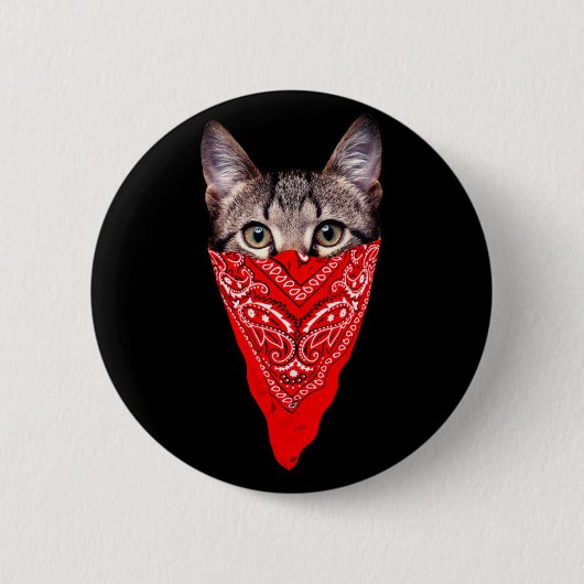 Gangster kattenkat ronde button 5,7 cm (Voorkant)