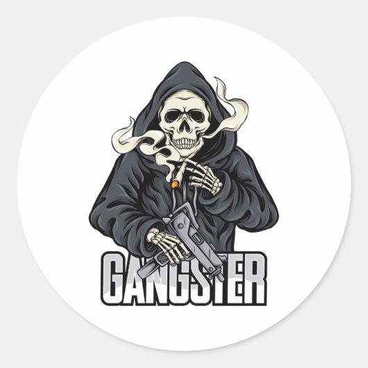 Gangster Ronde Sticker (Voorkant)