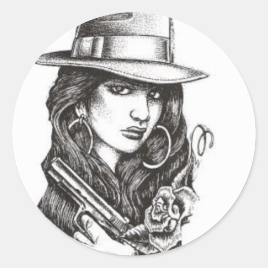 gangster ronde sticker (Voorkant)