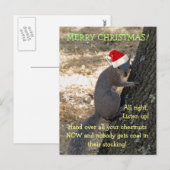 Gangster Santa Squirrel Christmas Briefkaart (Voorkant / Achterkant)