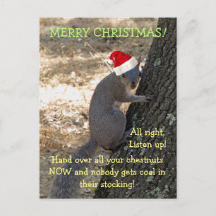 Gangster Santa Squirrel Christmas Briefkaart