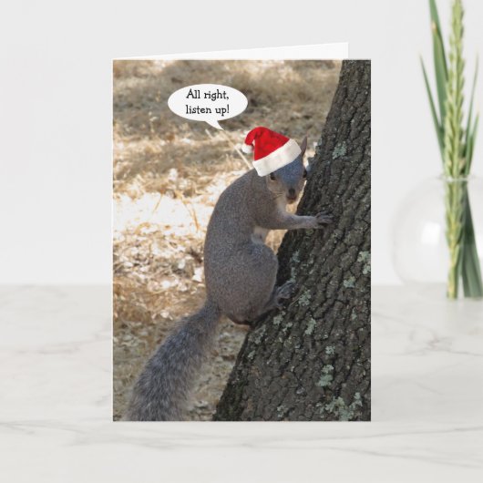Gangster Santa Squirrel Christmas Kaart (Voorkant)