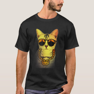 Gangster Street Cat Goldchain Kat Rapper Met Su T-shirt