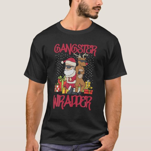 Gangster Wrapper Ugly KerstSweater Funny Pun T-shirt (Voorkant)