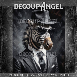 Gangster Zebra #1 Decoupage Tissuepapier